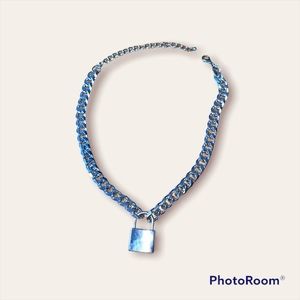 Shein silver lock necklace